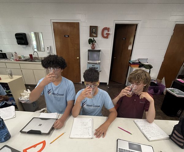 Team members taste-testing the improved formula