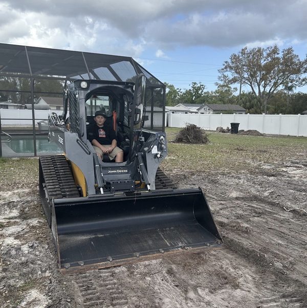 Prepping the site with a skid steer